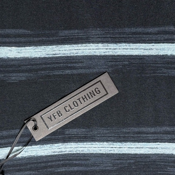 YFB Revolve Rudy Dress Size S Midi Lightweight Bodycon Long Sleeve Striped NEW - Picture 9 of 9